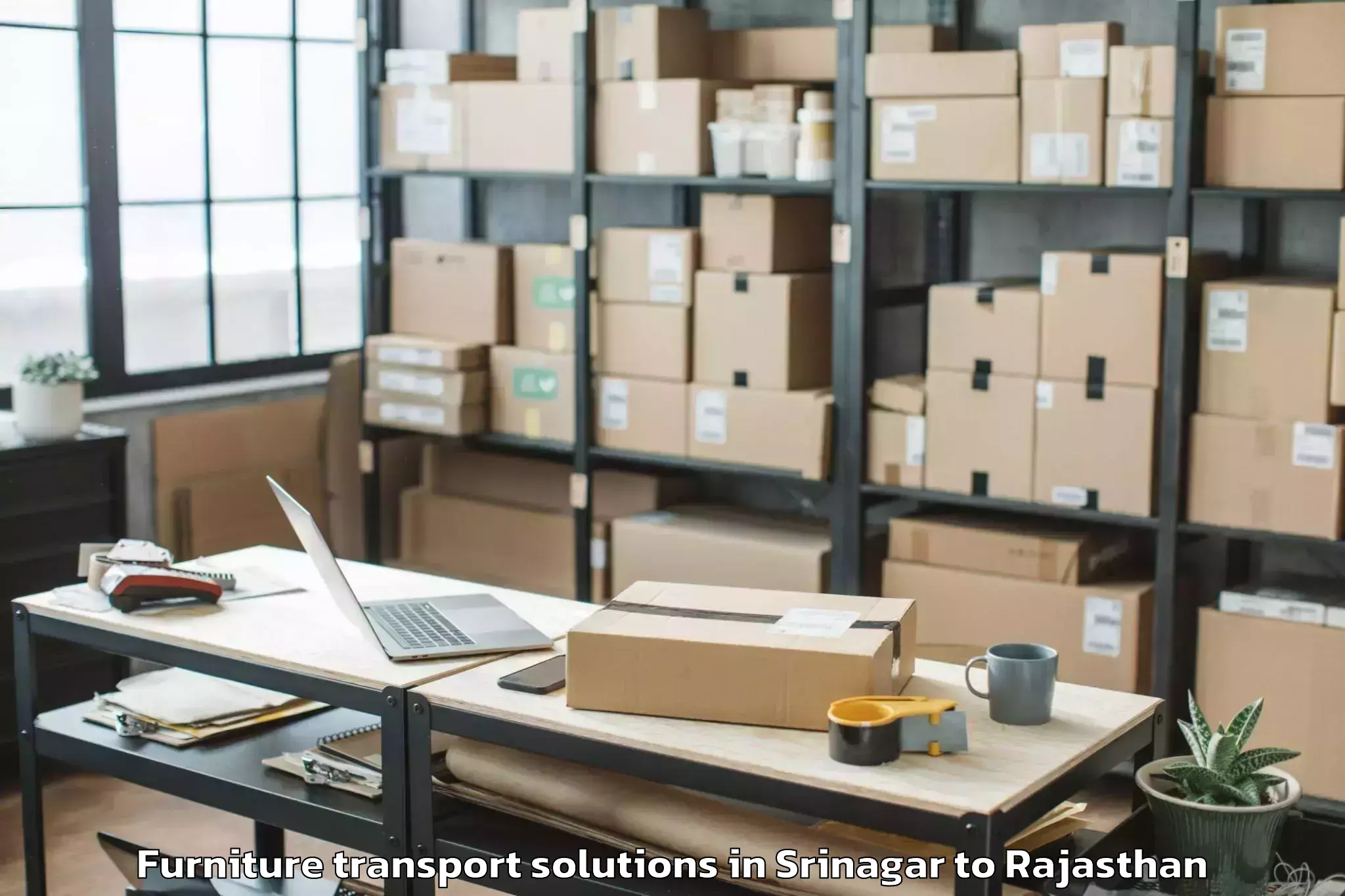 Srinagar to Pindwara Furniture Transport Solutions Booking